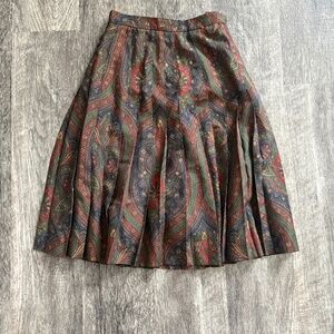 Vintage ALCOTT & ANDREWS Pleated 100% Silk Skirt 6